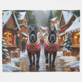 Couverture Polaire Cane Corso Dogs Christmas Snow Holiday (Devant (Horizontal))