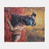 Couverture Polaire Cane Corso en automne Feuilles automne Inspire (Devant (Horizontal))