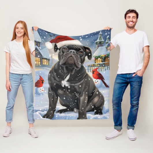 Couverture Polaire Cane Corso Winter Wonderland Noël Joie (En situation)