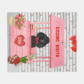 Couverture Polaire caniche Chien Valentine's Day Kissing Booth (Devant (Horizontal))