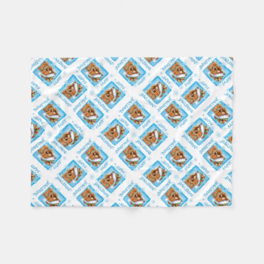 Couverture Polaire Caniche de Noël (Devant (Horizontal))