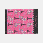 Couverture Polaire Caniche fascinant à Paris sur le rose (Devant (Horizontal))