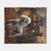 Couverture Polaire Caniche Halloween Épouvantable (Devant (Horizontal))