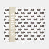 Couverture Polaire Caniche Personnalisé (Noir) (Devant (Horizontal))