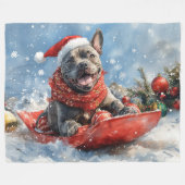 Couverture Polaire Canne Corso Dog in Sledge Let It Neige Noël (Devant (Horizontal))
