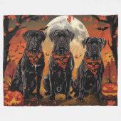 Couverture Polaire Canne Corso Halloween Éffrayant (Devant (Horizontal))
