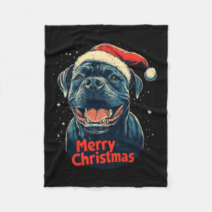 Couverture Polaire Canne Corso Santa Chapeau Joyeux Noël Noël Noël No