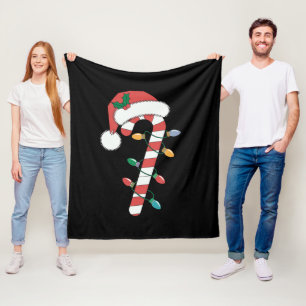 Couverture Polaire Canne de bonbon de Noël Santa Xmas Enfants
