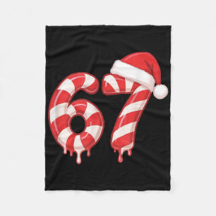 Couverture Polaire Canne en sucre fondue 67 motif de Noël