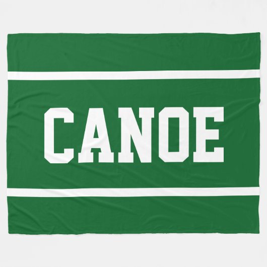 Couverture Polaire CANOE Athlétique Bandes de Texte Blanches Sur Vert (Devant (Horizontal))