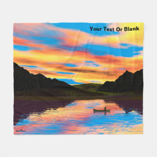 Couverture Polaire Canot Sur Sunset Lake Jeter Blanket