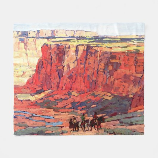 Couverture Polaire "Canyon Riders" Art occidental par Edgar Payne (Devant (Horizontal))