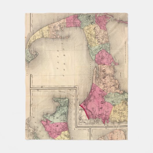 Couverture Polaire Cape Cod, Martha's Vineyard et carte de Nantucket (Devant)