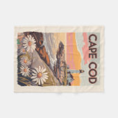 Couverture Polaire Cape Cod Massachusetts Peinture Art Voyage Retro (Devant (Horizontal))