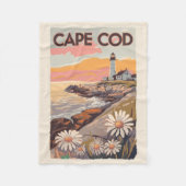 Couverture Polaire Cape Cod Massachusetts Peinture Art Voyage Retro (Devant)