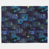 Couverture Polaire CAPE éffrayante BLUE HALLOWEEN (Devant (Horizontal))