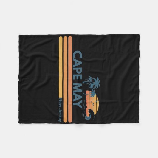 Couverture Polaire Cape May Beach New Jersey Summer Palm Tree Men Wom (Devant (Horizontal))