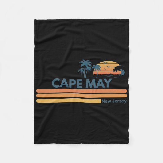 Couverture Polaire Cape May Beach New Jersey Summer Palm Tree Men Wom (Devant)
