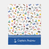 Couverture Polaire Capitaine du jeune garçon marin nautique (Devant)