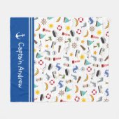 Couverture Polaire Capitaine du jeune garçon marin nautique (Devant (Horizontal))