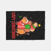 Couverture Polaire Cappy Holidays Capybara Christmas Cute Capy Xmas T (Devant (Horizontal))