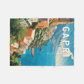 Couverture Polaire Capri Italie Travel Art Vintage (Devant (Horizontal))