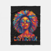 Couverture Polaire Capricorn Queen Afro Art Africain Américaine Femme (Devant)