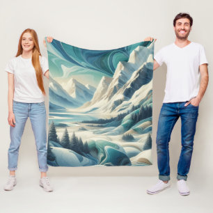 Couverture Polaire Capturer Art Hiver Scène & Cristaux de neige et de