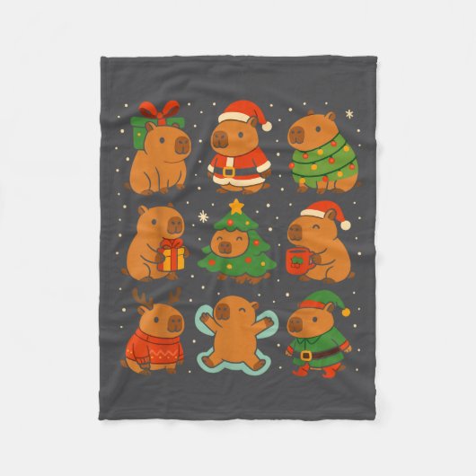 Couverture Polaire Capybara Christmas Shirt, Funny Capy Holidays  (Devant)