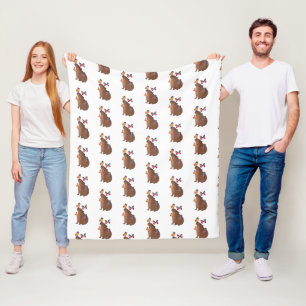 Couverture Polaire Capybara drôle avec papillon – joli animal rongeur