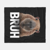 Couverture Polaire Capybara Drôle Bruh  (Devant (Horizontal))