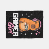 Couverture Polaire Capybara Gamer Girl Gaming (Devant (Horizontal))