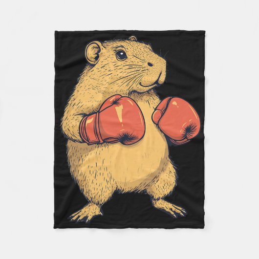 Couverture Polaire Capybara Habillée Comme Une Boxe Drôle (Devant)