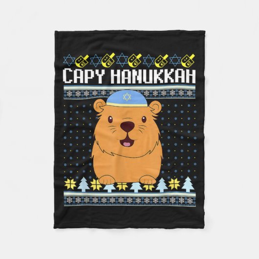 Couverture Polaire Capybara Hanukkah Capy Hanukkah Chanukah Jewish Ki (Devant)