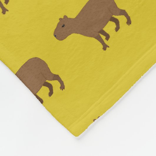 Couverture Polaire capybara jaune (Coin)