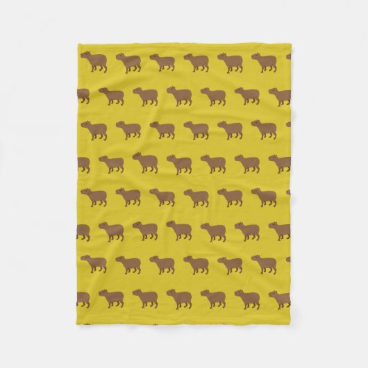 Couverture Polaire capybara jaune (Devant)