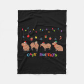 Couverture Polaire Capybara Joyeux Noël Capybaras Lover Casquette amu (Devant)