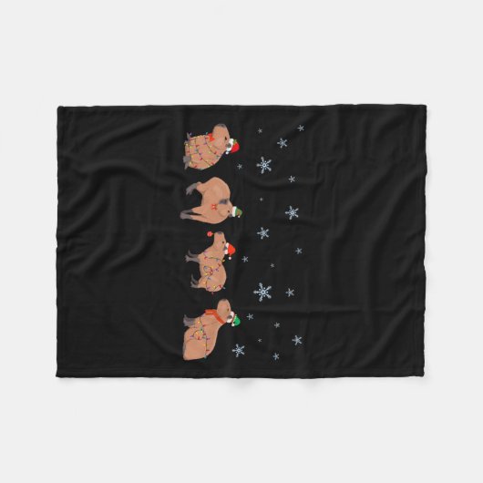 Couverture Polaire Capybara Joyeux Noël Capybaras Lover Casquette amu (Devant (Horizontal))