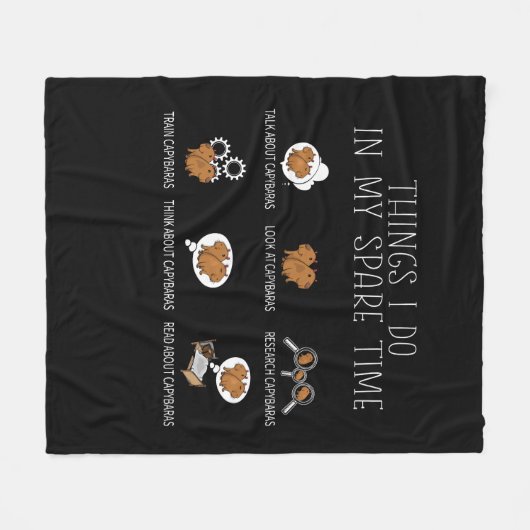 Couverture Polaire Capybara Lover Art Kids Funny Capybara (Devant (Horizontal))
