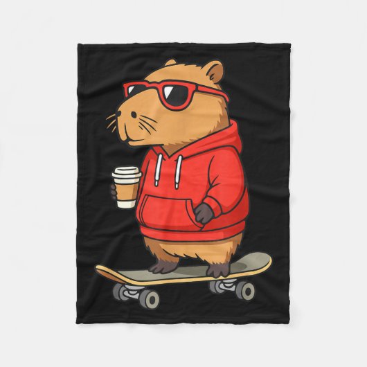 Couverture Polaire Capybara With Sungles Skater Capy (Devant)