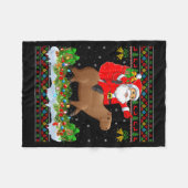 Couverture Polaire Capybara Xmas Pajamas Ugly Santa Riding Capybara C (Devant (Horizontal))