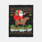 Couverture Polaire Capybara Xmas Pajamas Ugly Santa Riding Capybara C (Devant)