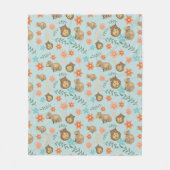 Couverture Polaire Capybaras avec fleurs vert (Devant)