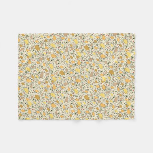 Couverture Polaire Capybaras en jaune (Devant (Horizontal))