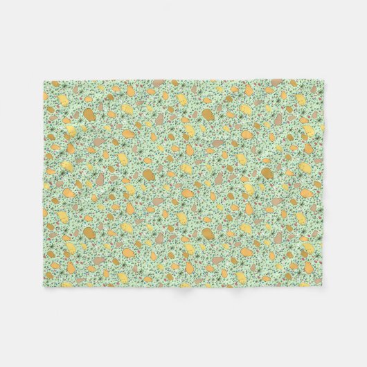 Couverture Polaire Capybaras en vert (Devant (Horizontal))