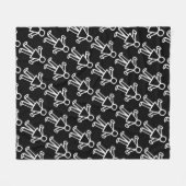 Couverture Polaire Caractère de la figure de l'étiquette pointillée | (Devant (Horizontal))