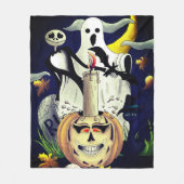 Couverture Polaire Caractères de monstre d'Halloween et Citrouille (Devant)