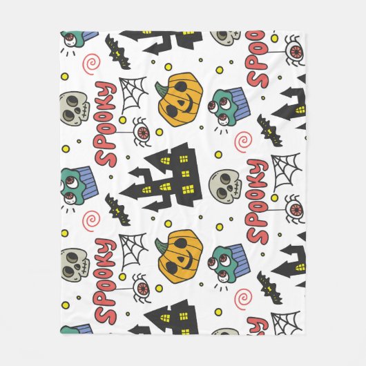 Couverture Polaire Caractères d'Halloween : Motif Whimsical Seamless (Devant)