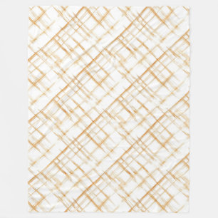 Couverture Polaire Caramel crème rayures blanches