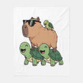 Couverture Polaire Caravane de tortue Capybara, Funny Capybara (Devant)